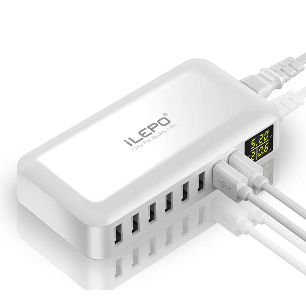 60W 8 Port USB Fast Charger QC3.0 HUB Smart Quick Charge LED Display Multi USB Charging Station Mobile Phone Desktop Home